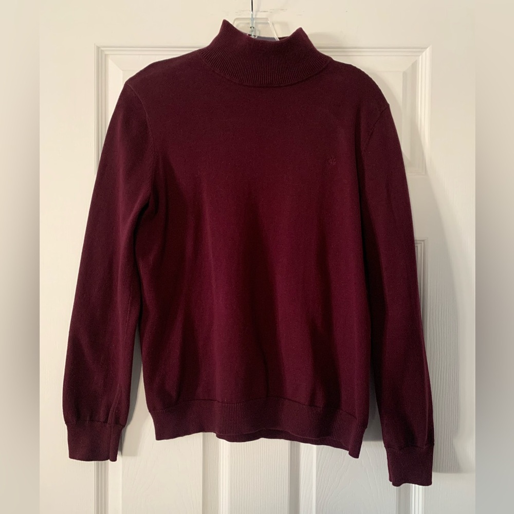 Vintage Cotton Knit Lauren Ralph Lauren Maroon Pullover Mock Neck Large